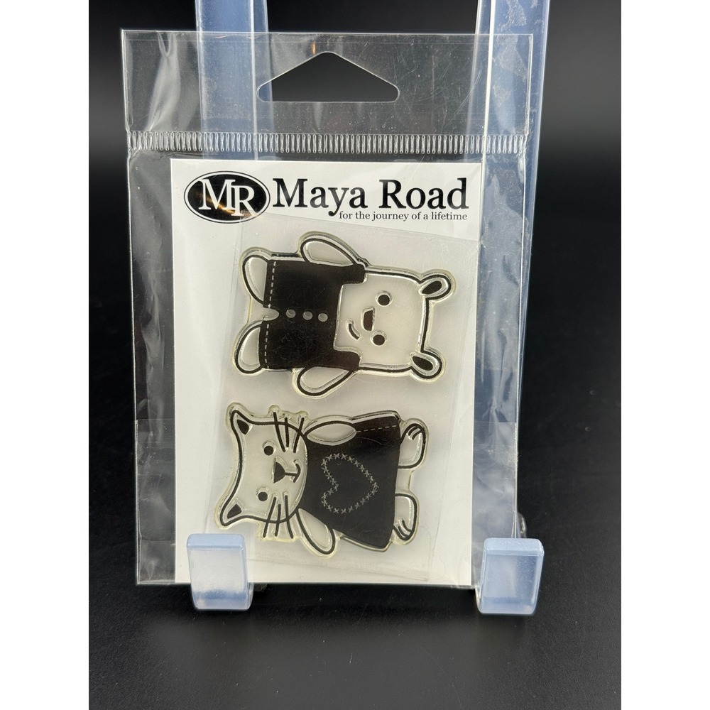 Maya Road Singleton Clear Stamps Ragtag Animal SMP1236 Bear Cat Photopolymer USA